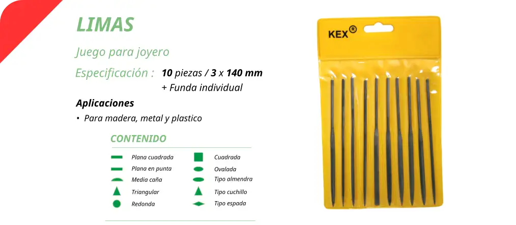 Limas juego para joyero