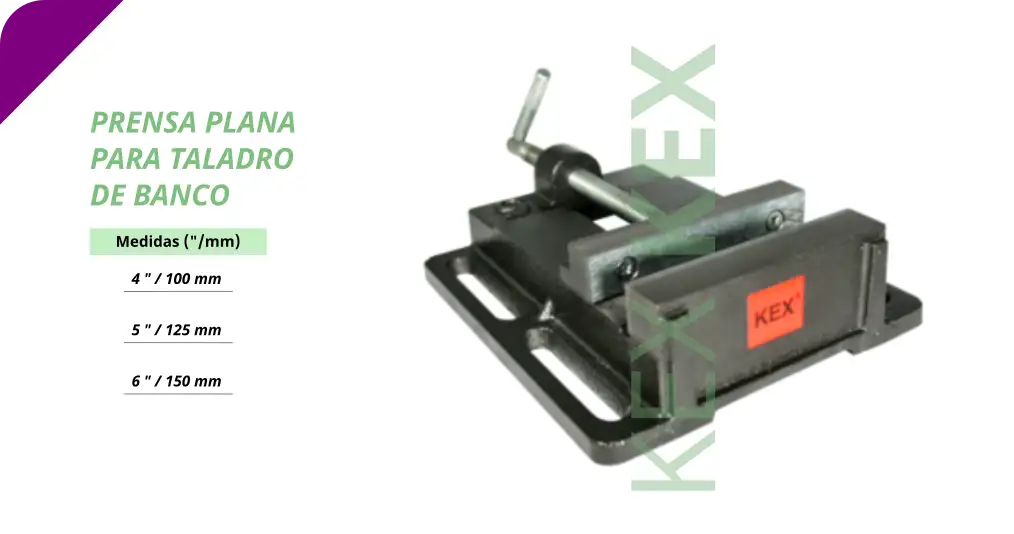Prensa plana para taladro de banco