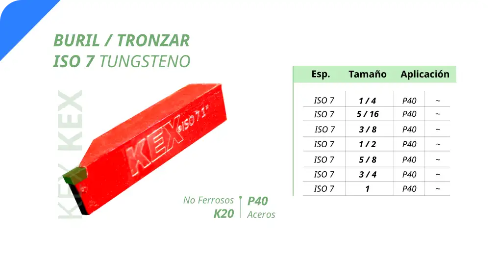Buril ISO 7 tungsteno