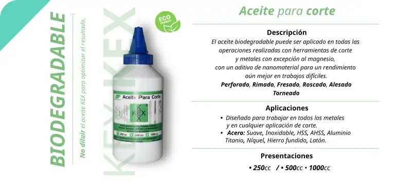 Aceite para corte Biodegradable