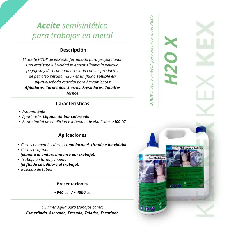 Aceite semisintetico para trabajos en metal H2O X