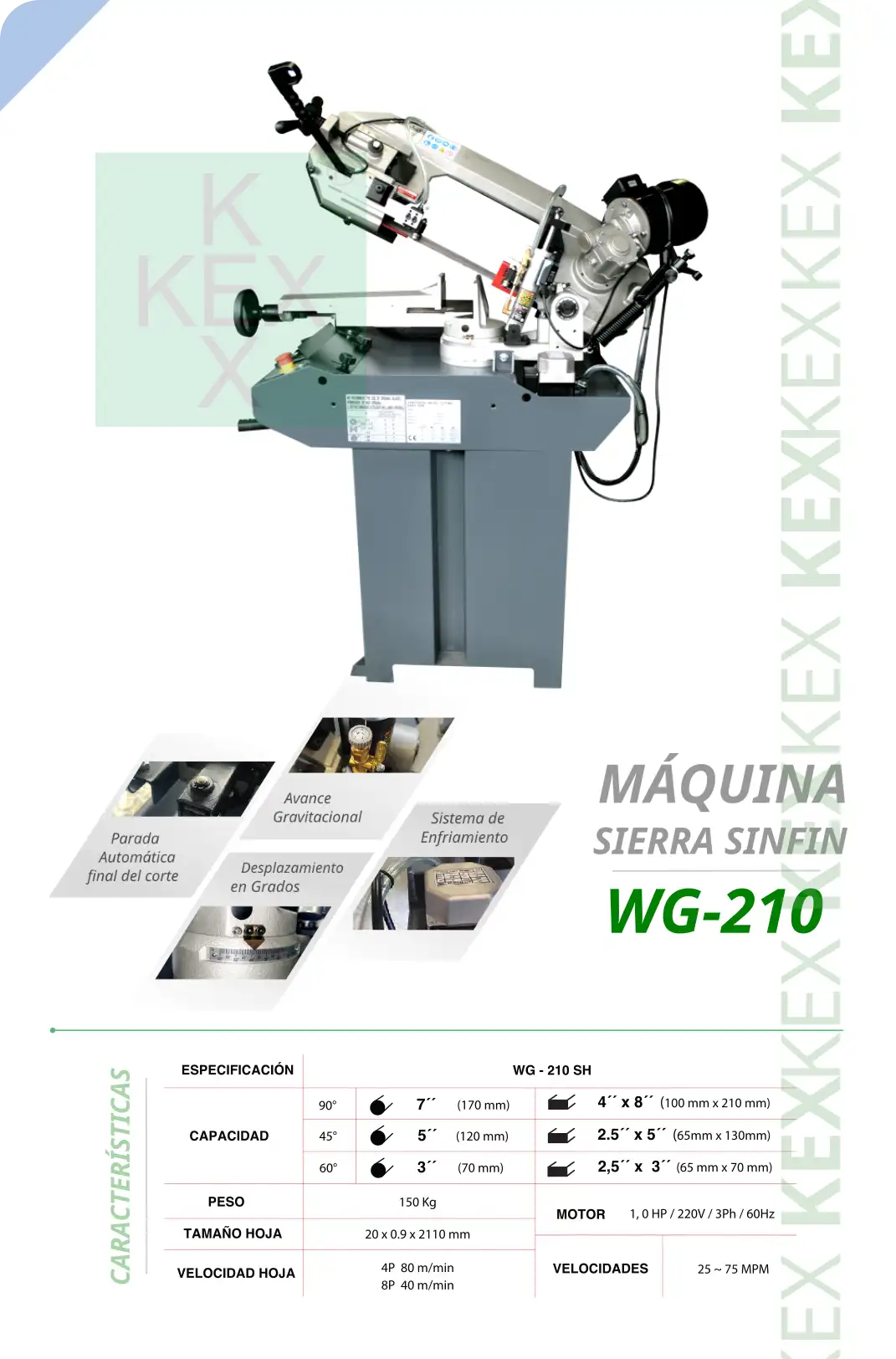 Maquina sierra sinfin WG-210