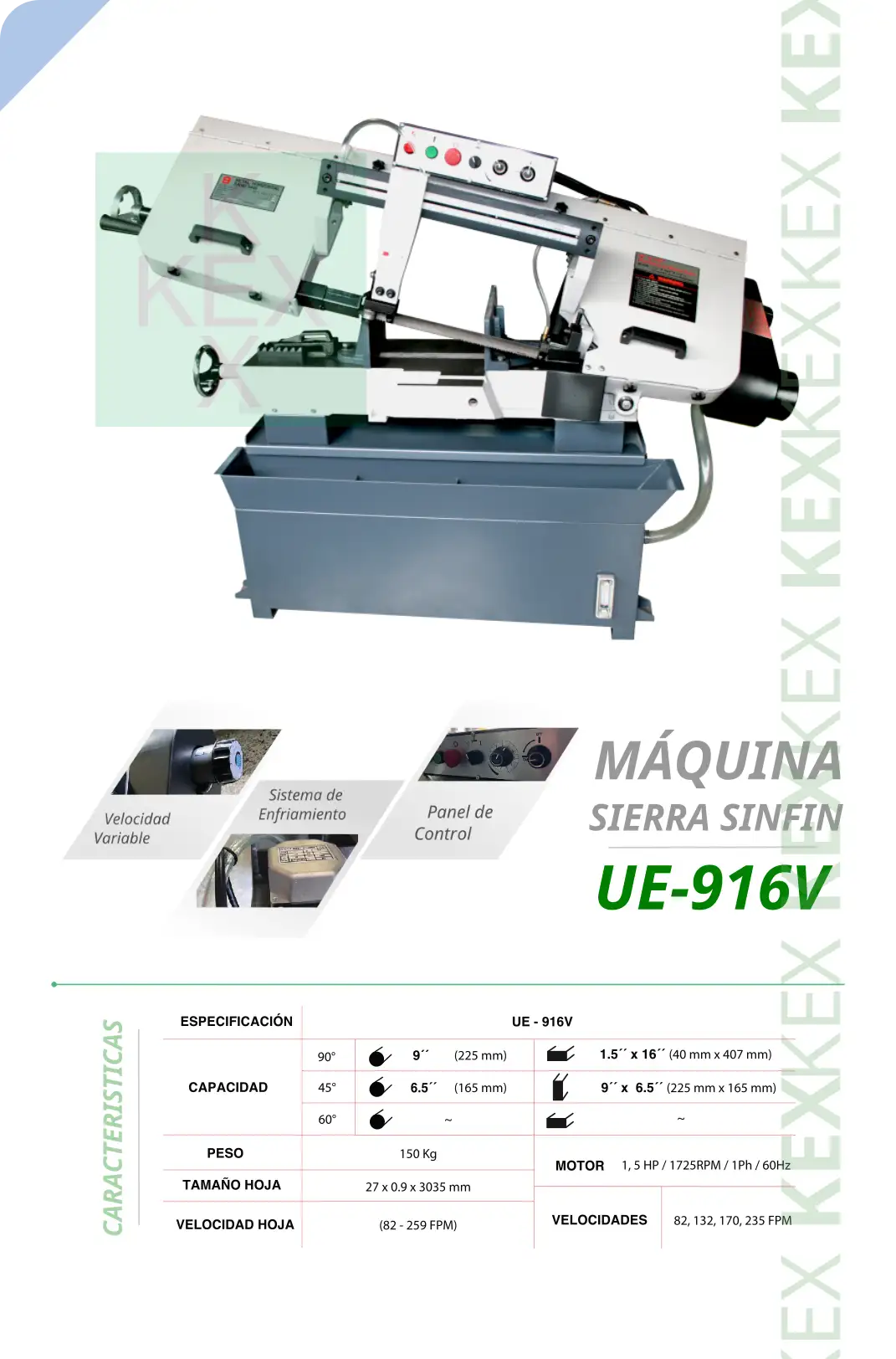 Maquina sierra sinfin UE-916V