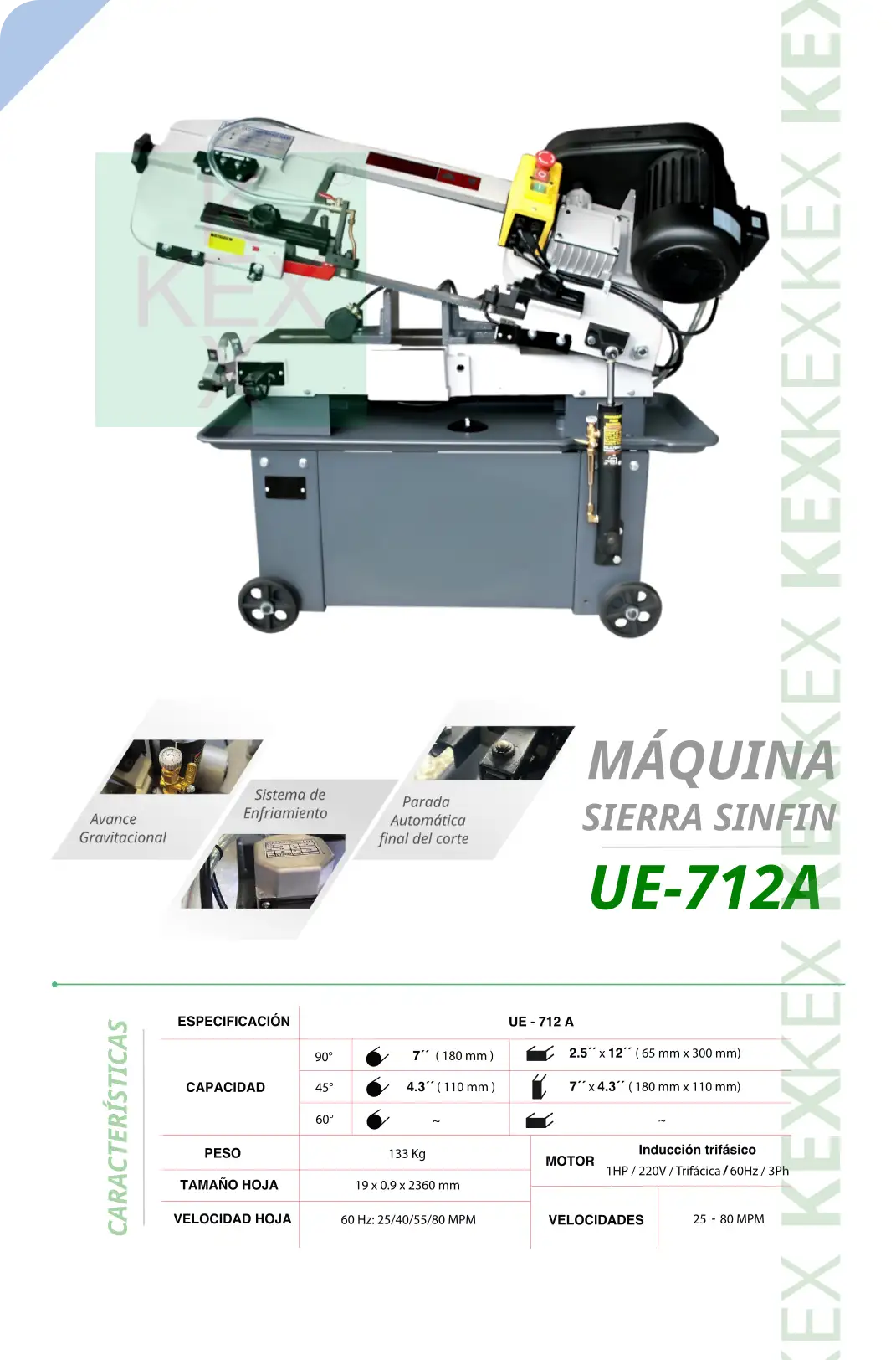 Maquina sierra sinfin UE-712
