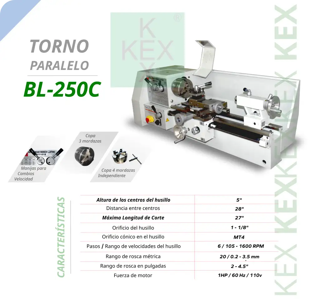 Torno paralelo BL-250C
