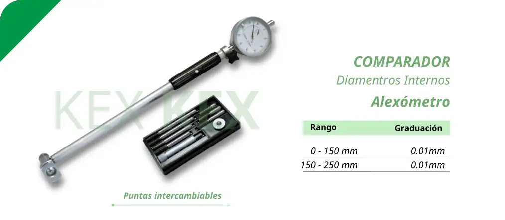 Comparador diametros internos alexometro