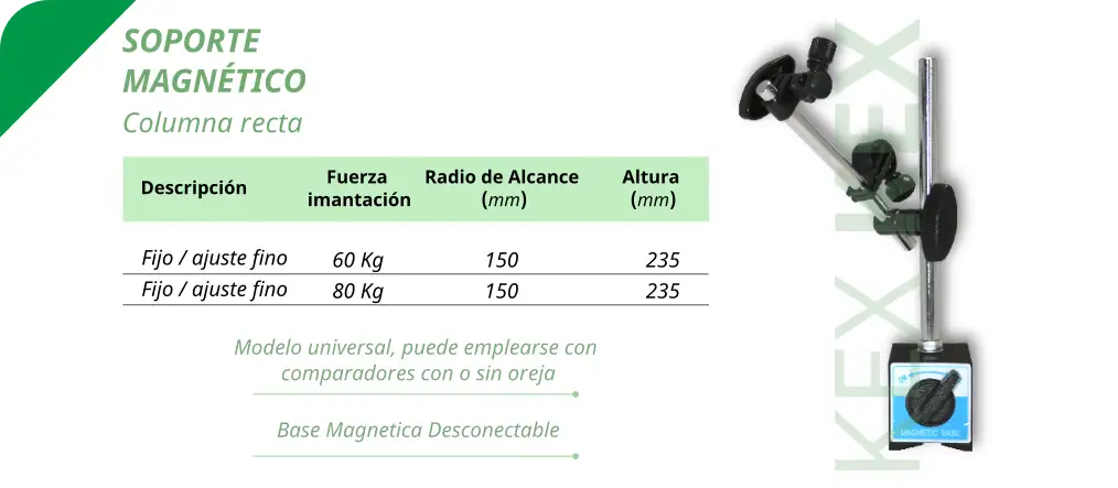 Soporte magnetico columna recta