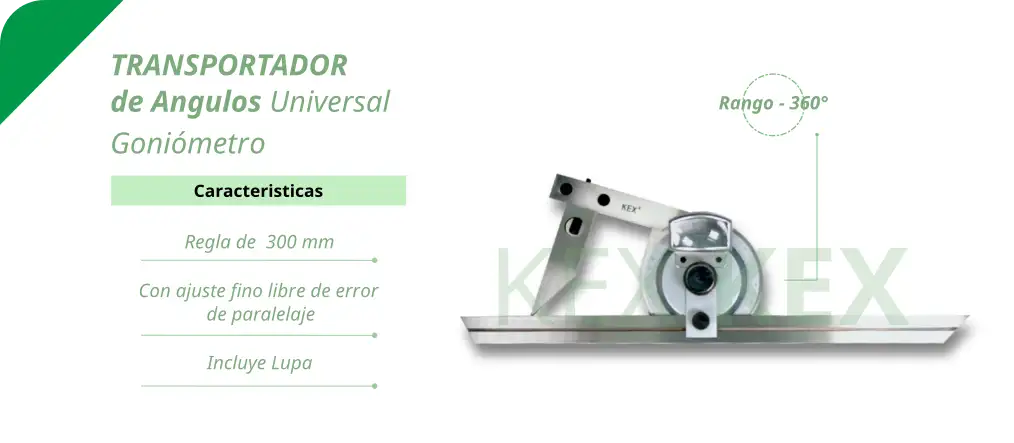 Transportador de angulos universal goniometro