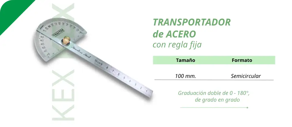 Transportador de acero con regla fija