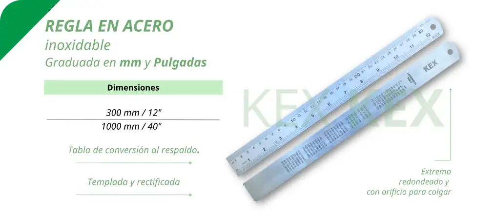 Regla en acero inoxidable